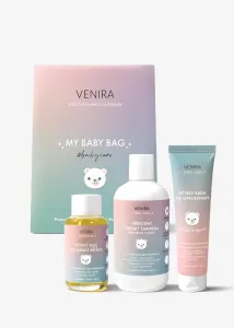 VENIRA beauty bag, dárková sada - dětský šampon pro první vlásky 300 ml, dětský krém na opruzeniny 100 ml, dětský olej na masáž bříška 50 ml
