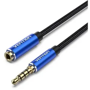 Vention Cotton Braided TRRS 3.5mm Male to 3.5mm Female Audio Extension 1.5m Blue Aluminum Alloy Type