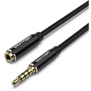 Vention Cotton Braided TRRS 3.5mm Male to 3.5mm Female Audio Extension 5m Black Aluminum Alloy Type