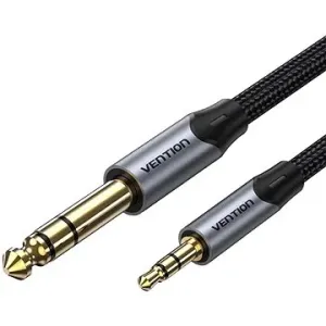 Vention Cotton Braided TRS 3.5mm Male to 6.5mm Male Audio Cable 0.5M Gray Aluminum Alloy Type