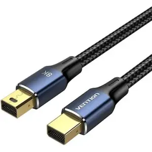 Vention Cotton Braided Mini DP Male to Male 8K HD Cable 2m Blue Aluminum Alloy Type