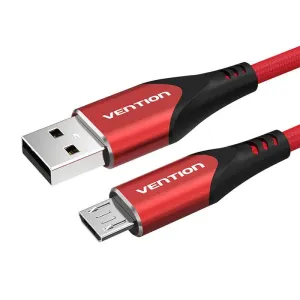Vention Luxury USB 2.0 -> microUSB Cable 3A Red 1.5m Aluminum Alloy Type