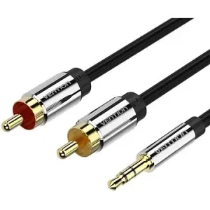 Vention 3.5mm Jack Male to 2x RCA Male Audio Cable 1.5m Black Metal Type