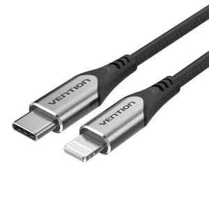 Vention Lightning MFi to USB-C Braided Cable (C94) 1M Gray Aluminum Alloy Type
