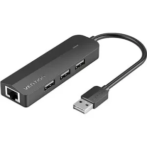 Vention 3-Port USB 2.0 Hub with 100Mbps Ethernet Adapter 0.15M Black