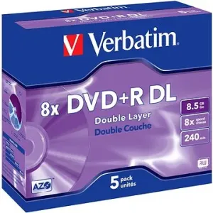 VERBATIM DVD+R(5-pack)DoubleLayer/Jewel/8x/8, 5GB