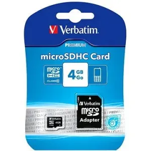 Verbatim MicroSDHC 4GB Class 10 + SD adaptér #5091533