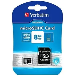Verbatim MicroSDHC 8GB Class 10 + SD adaptér #5091534