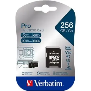 Verbatim MicroSDXC 256GB Pro + SD adaptér