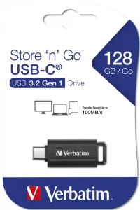 Verbatim USB flash disk, USB-C, 128GB, Store ,n, Go USB-C, černý, 49459, pro archivaci dat