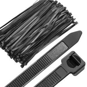 Verk Sada černých stahovacích pásek 3,6 × 200 mm - 100 ks