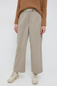 Kalhoty Vero Moda dámské, béžová barva, široké, high waist #2040873