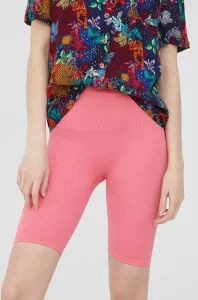 Kraťasy Vero Moda dámské, růžová barva, hladké, high waist #5017467