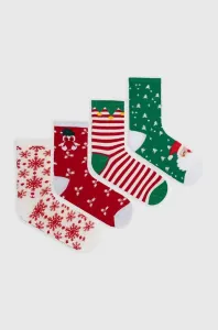 Ponožky Vero Moda 4-pack dámské, zelená barva #2835463