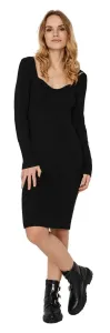 Vero Moda Dámské šaty VMWILLOW Slim Fit 10250951 Black M