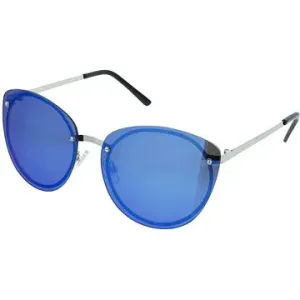 OEM Sluneční brýle oversize Plate stříbrné obroučky modrá skla