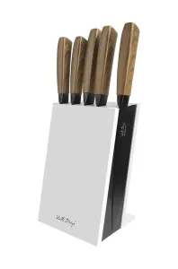 Vialli Design Sada pěti nožů ve stojanu, bílý, SOHO 7992