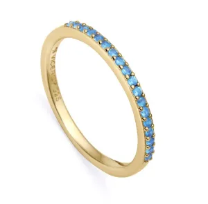 Viceroy Elegantní pozlacený prsten s modrými zirkony Trend 9118A014 52 mm