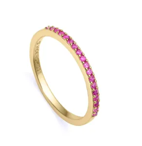 Viceroy Elegantní pozlacený prsten s růžovými zirkony Trend 9118A012 52 mm #5673685