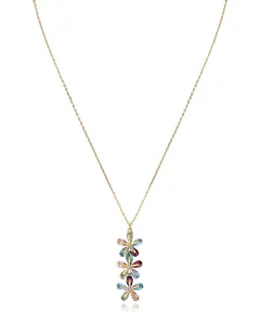 Viceroy Pozlacený náhrdelník s barevnými květinami Elegant 13083C100-39 #5709668