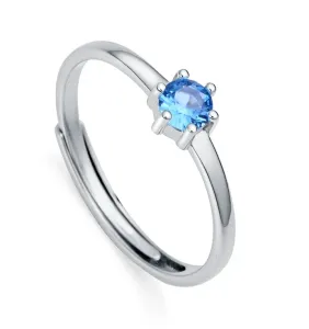 Viceroy Půvabný stříbrný prsten s modrým zirkonem Clasica 9115A01 55 mm