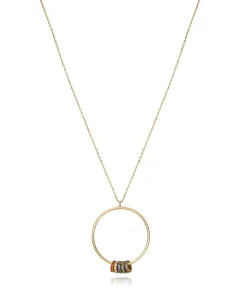 Viceroy Slušivý pozlacený náhrdelník s barevnými krystaly Elegant 13084C100-39