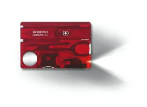 Kapesní sada nářadí Victorinox SwissCard Lite 0.7300.T, rubínová (transparentní)
