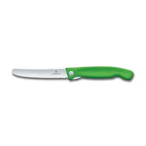 Victorinox skládací svačinový nůž Swiss Classic, zelený, vlnkované ostří 11cm
