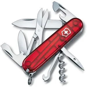 Švýcarský kapesní nožík Victorinox Climber, nerezová ocel, červená (transparentní) #1173918