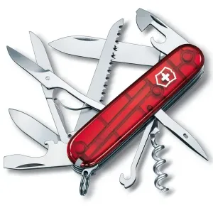 Švýcarský kapesní nožík Victorinox Huntsman, nerezová ocel, červená (transparentní)
