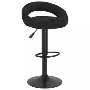 Barová židle samet / kov Dekorhome Černá #1246652