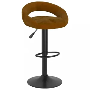Barová židle samet / kov Dekorhome Hnědá #1246650