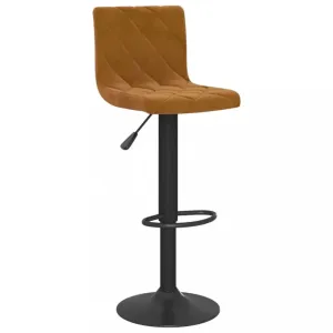 Barová židle samet / kov Dekorhome Hnědá #1246826