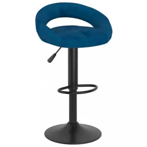 Barová židle samet / kov Dekorhome Modrá #1246647