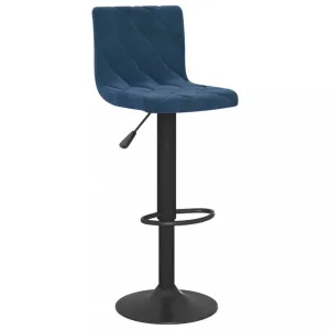 Barová židle samet / kov Dekorhome Modrá #1246823