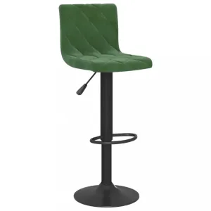 Barová židle samet / kov Dekorhome Tmavě zelená #1246825