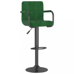 Barová židle samet / kov Dekorhome Tmavě zelená #1245924