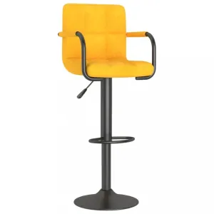 Barová židle samet / kov Dekorhome Žlutá #1245920