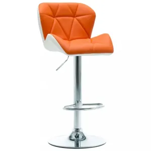 Barová židle umělá kůže / chrom Dekorhome Oranžová #1239449
