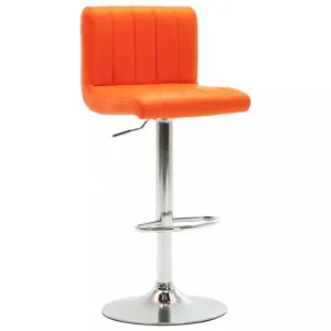 Barová židle umělá kůže / chrom Dekorhome Oranžová #1239459