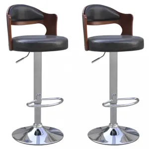 Barové židle 2 ks umělá kůže / dřevo / kov Dekorhome Černá #1240571