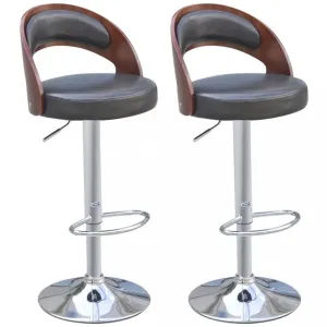 Barové židle 2 ks umělá kůže / dřevo / kov Dekorhome Černá #1240573