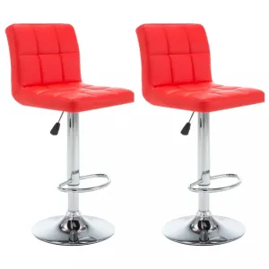Barové židle 2 ks umělá kůže / kov Dekorhome Červená #1241488