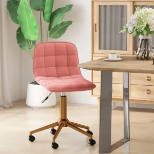 Otočná jídelní židle samet / kov Dekorhome Růžová