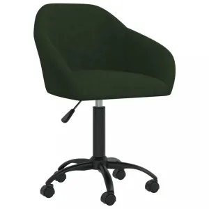 Otočná jídelní židle samet / kov Dekorhome Tmavě zelená #1247151