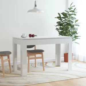 Jídelní stůl bílý s vysokým leskem 120 × 60 × 76 cm dřevotříska