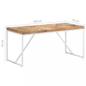 Jídelní stůl hnědá / bílá Dekorhome 160x70x76 cm