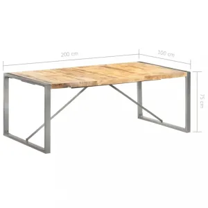 Jídelní stůl 200x100x75 cm masivní hrubé mangovníkové dřevo 321565