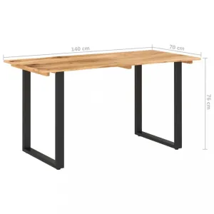 Jídelní stůl masivní dřevo / ocel Dekorhome 140x70x76 cm #1240875