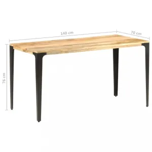 Jídelní stůl masivní dřevo / ocel Dekorhome 140x70x76 cm #1240871